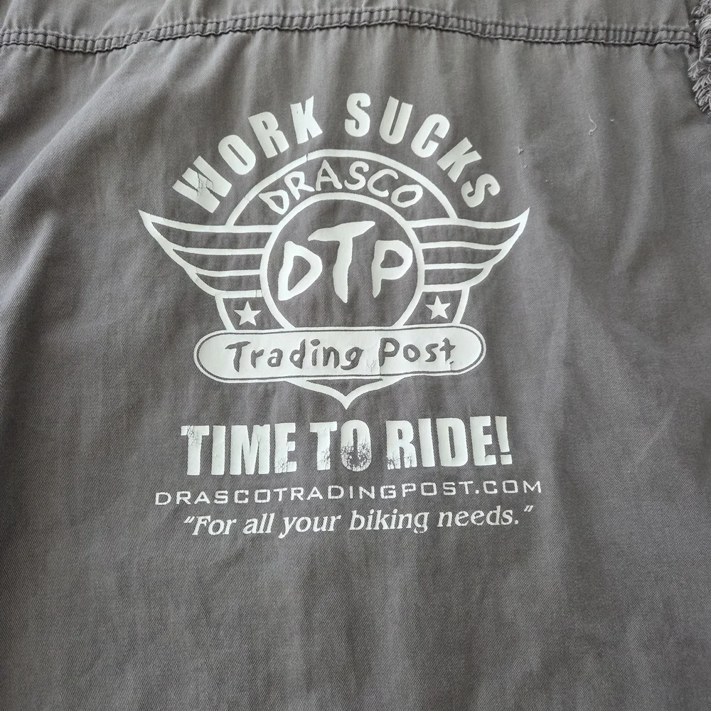 Milwaukee Performance Work Sucks Sleeveless Button Up Biker Workwear Shirt XL